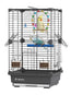 25 inch Small Square Bird Cage Parrot Portable Cage Temporary Cage Bird Carrier with Bird Standing Stick Swing Water Feeder for Budgies Zebra Finches Small Pet Birds