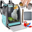 DJAER Bird Backpack Carrier Travel cage for Cockatiel Parrot Carrier BackpackParakeet Carrier Travel cage with 2 Bowls Tray and Standing Perch African Grey Carrier for Large and Small Birds (Blue)