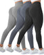 LZYVOO 3 Piece Workout Leggings for Women Butt Lifting Scrunch Butt Seamless Gym Leggings Sets(BlackDGrayLGrayL)