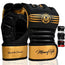 MoneyFyte Crown MMA Gloves for Men & Women Martial Arts Punching Bag Gloves UFC Grappling Fighting & Kickboxing Gloves Pre-Curved Half Finger Boxing Sparring Glove (Gold S)