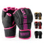 EVO Fitness Matte Black MMA Gloves Martial Arts Mitts Grappling Sparring Men Muay Thai Cage Fighting Boxing Combat Sports Women Pink UFC Punching Bag Training (Pink Small)