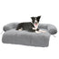 MUTTROS Calming Dog Bed for Medium Sized Dog Dog Couch Cover Washable- Fluffy Plush Dog Mat for Furniture Protector for Small Big Dogs Cats Light Grey
