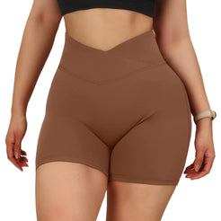 Women's High Waist Peach Hip Yoga Shorts