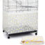Shappy Large Bird Cage Cover Pet Bird Cage Skirt Seed Catcher Guard Netting Accessories Adjustable Nylon Skirt Guard for Winter Night Parrot Parakeet Macaw(X-LargeWhite Daisy)