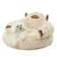 Jiupety Calming Dog and Cat Bed Cute Cozy Donut Dog Beds Cute Small Dog Bed Anti Anxiety Round Dog Bed M(24"x24"x14") Size for Pets Up to 17 lb Camel.