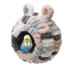 Winter Warm Bird Nest Bed Hanging Hammock Snuggle Hut Parrot House Tent Toy Bird Cage Perch for Bird Budgies Lovebird Finch Hamster Chinchilla Guinea Pig (Pink)