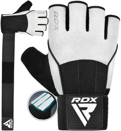 RDX Workout Gloves with 3 Wrist Alignment Plates 15-Inch Long Support Strap Anti Slip Palm Protection Weight Lifting Powerlifting Deadlifting Bodybuilding Gym Fitness Exercise Training Men Women