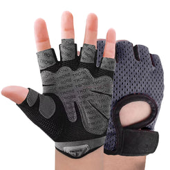 IMAGERIO Workout Gloves for Men and Women Weight Lifting Gloves for Exercise Gloves Fishing Gloves Fingerless Breathable Cycling Gloves Gym Fitness Training Anti-Slip Snug Fit -Gray (L)