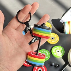 Mini Barbell Keychain