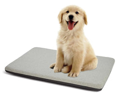 Panku Small 24inch Dog Bed Dog Crate Pad Durable Washable Waterproof Bed Crate Mat Breathable Memory Foam Soft Outdoor Crate Bed Calming Orthopedic Dog Bed (Grey 24x16x2)