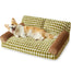 BFPETHOME Dog Couch Bed & Cat Couch Bed Pet Couch Bed for Medium Pet Cute Dog Sofa Bed Cat Sofa & Pet Sofa with Non-Slip Bottom Checkered Dog Bed with Washable Cover (Green&White)