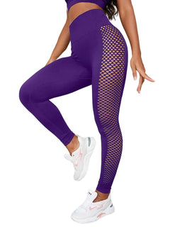 Sexy Yoga Leggings for Women High Waist Seamless Workout Leggings Gym Butt Lift Yoga Pants (PurpleSSmall)…