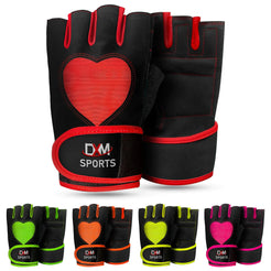 DXM SPORTS Workout Gloves for Women and Men with Wrist Support - Weight Lifting Gloves for Gym Cycling Training - Exercise Gloves for Women (Red Large)